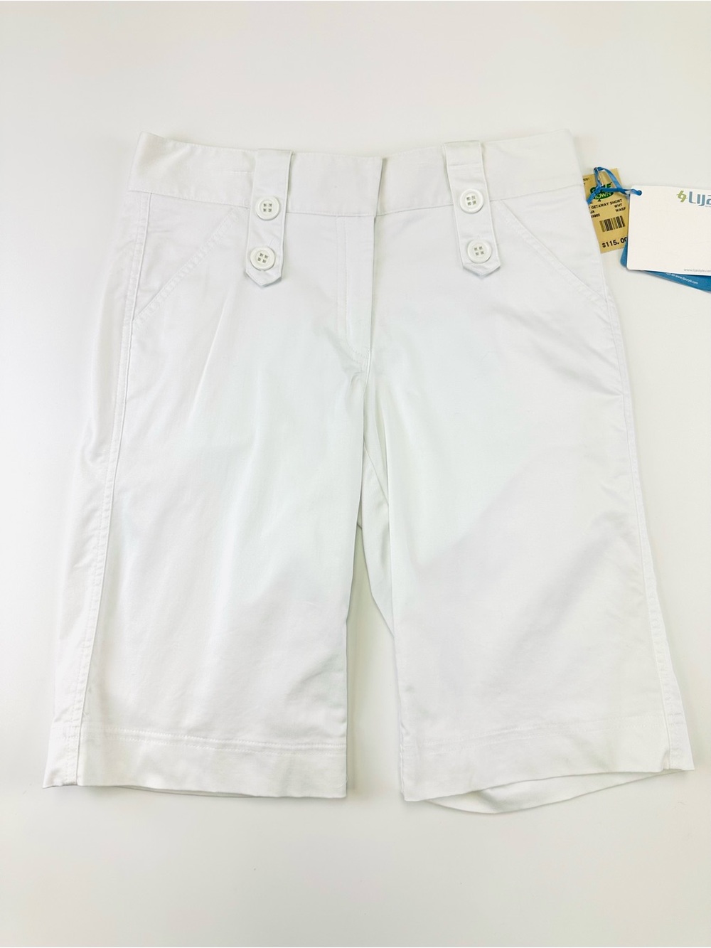 Lija White Golf Shorts Size 4 Stretch Cotton Tailored Summer Sport Chic NEW